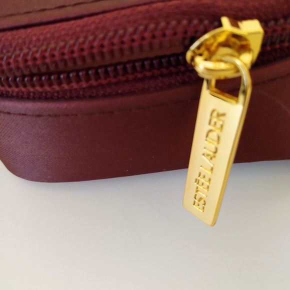 Estee Lauder Travel Cosmetic Jewelry Burgundy Double Handle Carry On Case - Picture 13 of 15